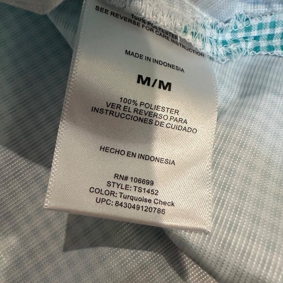 HABIT OUTDOORS WOMENS MEDIUM TURQUOISE PLAID MEDIUM BUTTON SHIRT NEW - Picture 10 of 13